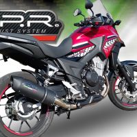 Exhaust system compatible with Honda Cb 500 X 2016-2018, Furore Evo4 Nero, Homologated legal slip-on exhaust including removable db killer and link pipe 
