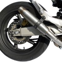 Scarico compatibile con Honda Hornet Cb 600 F 2007-2014, Deeptone Inox, Scarico omologato, silenziatore con db killer estraibile e raccordo specifico