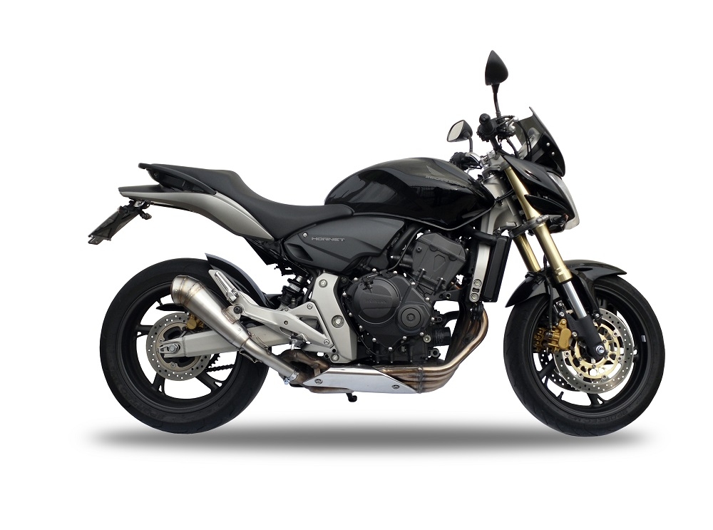 Scarico compatibile con Honda Hornet Cb 600 F 2007-2014, Powercone Evo, Scarico omologato, silenziatore con db killer estraibile e raccordo specifico