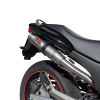 Exhaust system compatible with Honda Hornet Cb 600 F 1998-2002, Deeptone Inox, Homologated legal slip-on exhaust including removable db killer and link pipe 