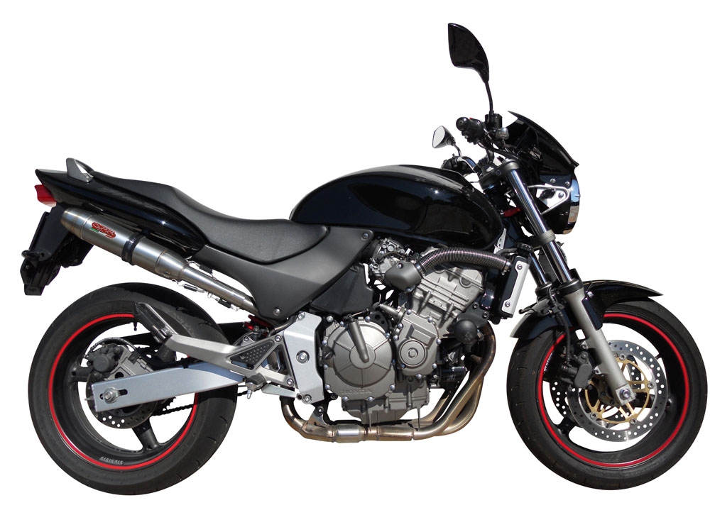 Scarico compatibile con Honda Hornet Cb 600 F 1998-2002, Deeptone Inox, Scarico omologato, silenziatore con db killer estraibile e raccordo specifico
