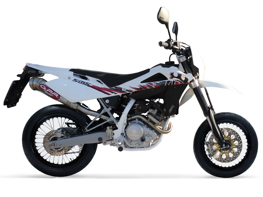Scarico compatibile con Husqvarna Smr 125 4T 2011-2013, Powercone Evo, Scarico completo omologato,fornito con db killer estraibile e collettore