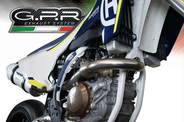 Exhaust compatible with Husqvarna FS 450 2016-2017, Albus Ceramic, Racing full system exhaust, including removable db killer 