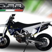 Scarico compatibile con Husqvarna Supermoto 701 2021-2024, GP Evo4 Poppy, Terminale di scarico omologato,fornito con db killer estraibile,catalizzatore e collettore