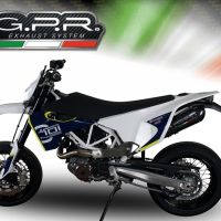 Scarico compatibile con Husqvarna Enduro 701 2021-2023, GP Evo4 Poppy, Terminale di scarico omologato,fornito con db killer estraibile,catalizzatore e collettore