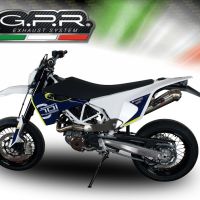 Scarico compatibile con Husqvarna Supermoto 701 2015-2016, Powercone Evo, Scarico omologato, silenziatore con db killer estraibile e raccordo specifico