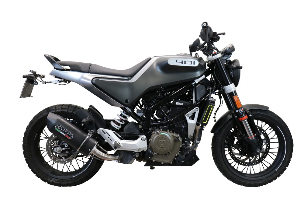 Scarico compatibile con Husqvarna Svartpilen 401 2021-2023, Furore Evo4 Nero, Scarico omologato, silenziatore con db killer estraibile e raccordo specifico