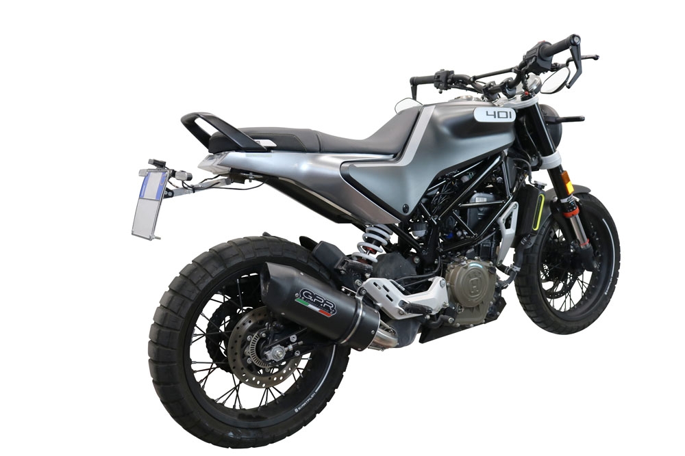 Scarico compatibile con Husqvarna Svartpilen 401 2021-2023, Furore Evo4 Nero, Scarico omologato, silenziatore con db killer estraibile e raccordo specifico