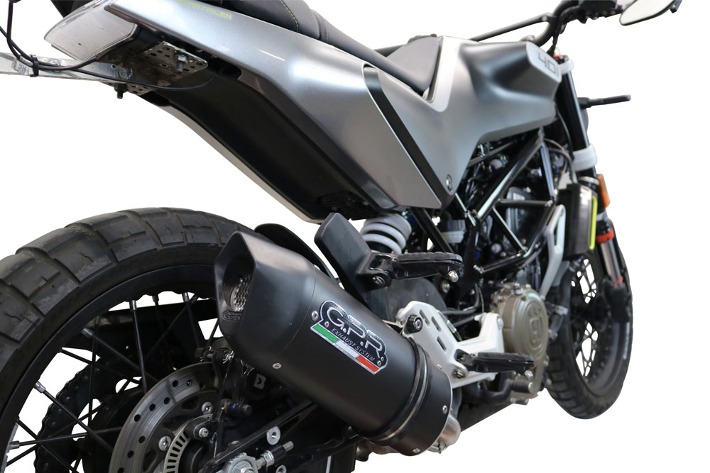 Scarico compatibile con Husqvarna Svartpilen 401 2021-2023, Furore Evo4 Nero, Scarico omologato, silenziatore con db killer estraibile e raccordo specifico