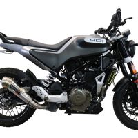 Exhaust compatible with Husqvarna Svartpilen 401 2020-2020, Powercone Evo, Homologated legal slip-on exhaust including removable db killer and link pipe 