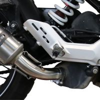 Exhaust system compatible with Husqvarna Svartpilen 401 2020-2020, M3 Black Titanium, Homologated legal slip-on exhaust including removable db killer and link pipe 