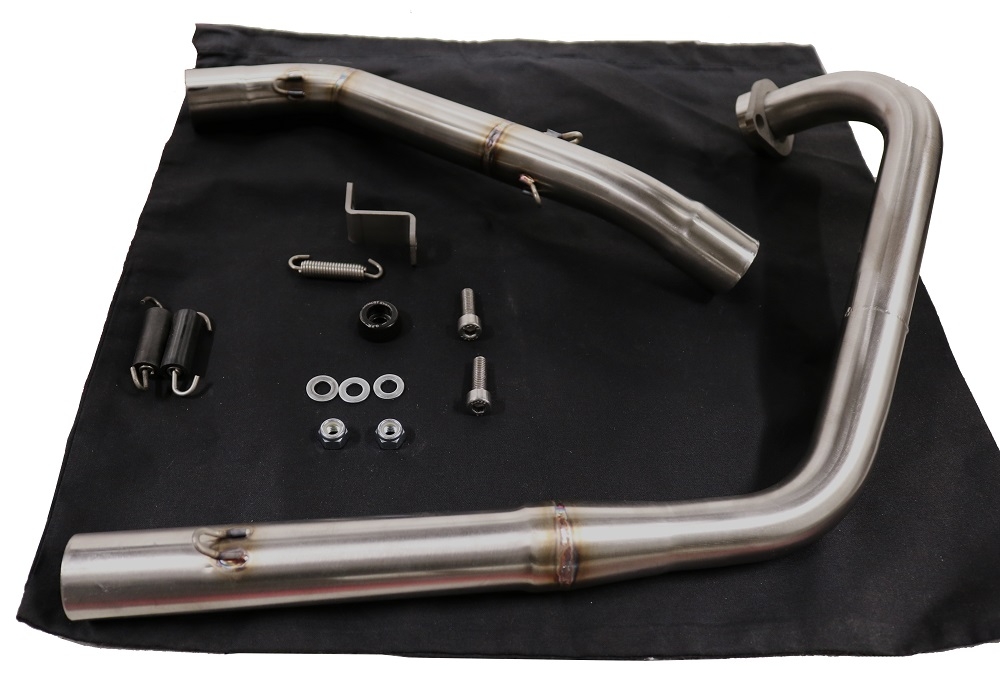 Exhaust compatible with Zontes Zt 125 G1 - U - U1 - Z2 2020-2024, M3 Inox , Homologated legal full system exhaust, including removable db killer and catalyst 