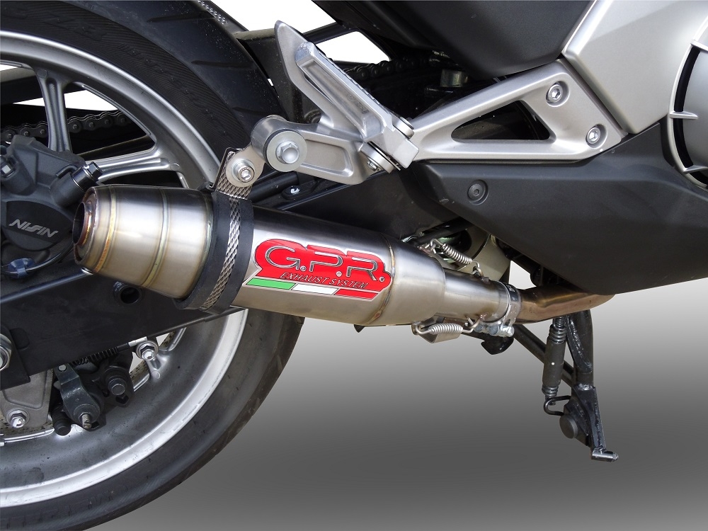 Exhaust system compatible with Honda Integra 750 2014-2015, Deeptone Inox, Homologated legal slip-on exhaust including removable db killer and link pipe 