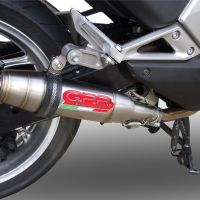 Exhaust system compatible with Honda Integra 700 2012-2013, Deeptone Inox, Homologated legal slip-on exhaust including removable db killer and link pipe 