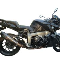 Scarico compatibile con Bmw K 1300 S -R 2009-2014, Gpe Ann. Poppy, Scarico omologato, silenziatore con db killer estraibile e raccordo specifico