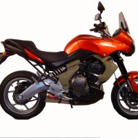 Scarico compatibile con Kawasaki Versys 650 2006-2014, Gpe Ann. titanium, Scarico omologato, silenziatore con db killer estraibile e raccordo specifico