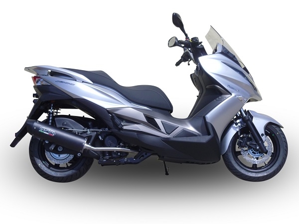Exhaust compatible with Hyosung Comet 650 Gt - R 2004-2016, Furore Poppy, Homologated legal bolt-on silencer including removable db killer 