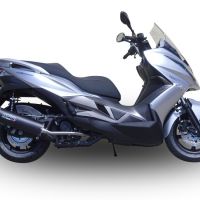 Exhaust compatible with Hyosung Comet 650 Gt - R 2004-2016, Furore Poppy, Homologated legal bolt-on silencer including removable db killer 