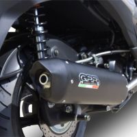 Exhaust compatible with Hyosung Comet 650 Gt - R 2004-2016, Furore Nero, Homologated legal bolt-on silencer including removable db killer 