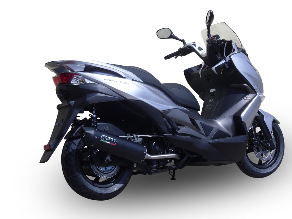 Exhaust compatible with Hyosung Comet 650 Gt - R 2004-2016, Furore Nero, Homologated legal bolt-on silencer including removable db killer 