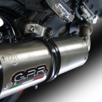 Exhaust system compatible with Kawasaki Versys 1000 I.E. 2017-2018, GP Evo4 Poppy, Homologated legal slip-on exhaust including removable db killer and link pipe 