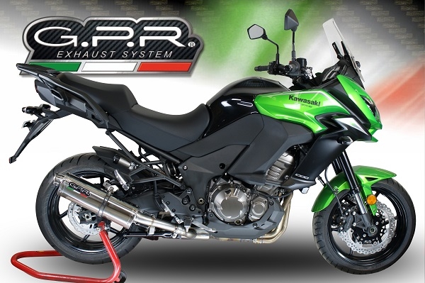 Exhaust compatible with Kawasaki Versys 1000 I.E. 2011-2013, Trioval, Homologated legal slip-on exhaust including removable db killer and link pipe 