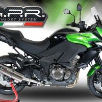 Exhaust compatible with Kawasaki Versys 1000 I.E. 2011-2013, Trioval, Homologated legal slip-on exhaust including removable db killer and link pipe 