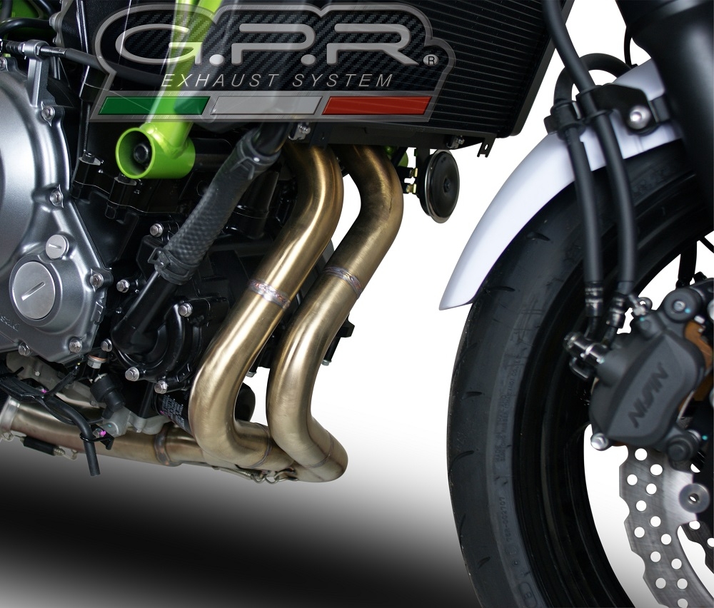 Exhaust system compatible with Kawasaki Ninja 650 2021-2022, GP Evo4 Poppy, Homologated legal full system exhaust, including removable db killer and catalyst 