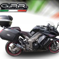 Scarico compatibile con Kawasaki Z 1000 Sx 2011-2016, Gpe Ann. Poppy, Coppia di terminali di scarico omologati, forniti con db killer removibili e raccordi specifici