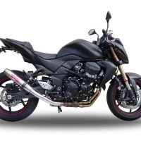 Scarico compatibile con Kawasaki Z 750 - R 2007-2014, Deeptone Inox, Scarico omologato, silenziatore con db killer estraibile e raccordo specifico