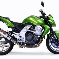 Scarico compatibile con Kawasaki Z 750 - R 2007-2014, Gpe Ann. titanium, Terminale di scarico omologato, fornito con db killer estraibile, catalizzatore e raccordo specifico