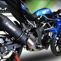 Exhaust compatible with Kawasaki Ninja 125 2019-2020, Furore Evo4 Nero, Homologated legal slip-on exhaust including removable db killer and link pipe 