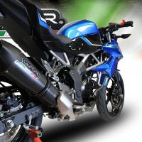 Exhaust system compatible with Kawasaki Ninja 125 2021-2023, GP Evo4 Poppy, Homologated legal slip-on exhaust including removable db killer and link pipe 