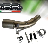 Exhaust system compatible with Kawasaki Ninja 125 2021-2023, GP Evo4 Poppy, Homologated legal slip-on exhaust including removable db killer and link pipe 