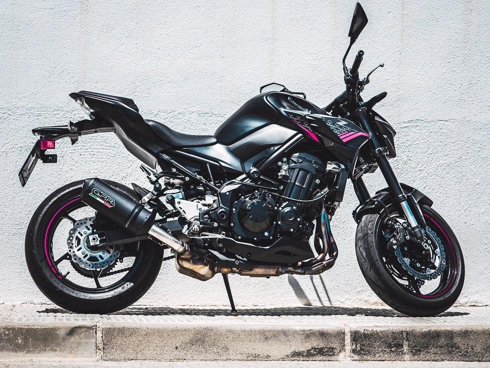 Exhaust system compatible with Kawasaki Z 900 2017-2019, Ghisa , Homologated legal slip-on exhaust including removable db killer and link pipe 
