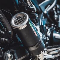 Exhaust compatible with Kawasaki Z 900 2017-2019, M3 Black Titanium, Homologated legal slip-on exhaust including removable db killer and link pipe 