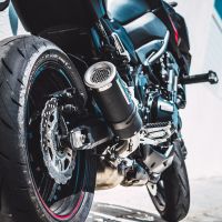 Exhaust compatible with Kawasaki Z 900 2017-2019, M3 Black Titanium, Homologated legal slip-on exhaust including removable db killer and link pipe 