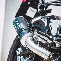 Exhaust compatible with Kawasaki Z 900 2017-2019, M3 Black Titanium, Homologated legal slip-on exhaust including removable db killer and link pipe 