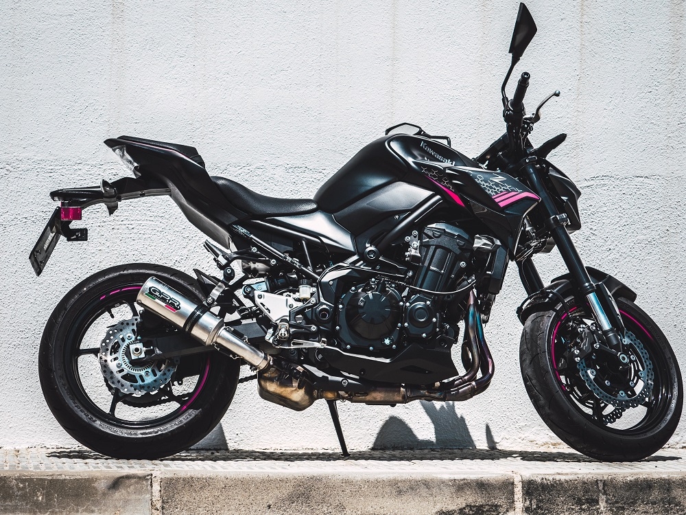 Exhaust compatible with Kawasaki Z 900 2017-2019, M3 Inox , Homologated legal slip-on exhaust including removable db killer and link pipe 