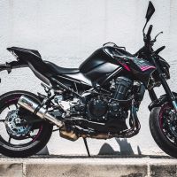 Exhaust compatible with Kawasaki Z 900 2017-2019, M3 Inox , Homologated legal slip-on exhaust including removable db killer and link pipe 