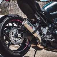 Exhaust compatible with Kawasaki Z 900 2017-2019, M3 Inox , Homologated legal slip-on exhaust including removable db killer and link pipe 