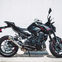 Exhaust system compatible with Kawasaki Z 900 2017-2019, Powercone Evo, Homologated legal slip-on exhaust including removable db killer and link pipe 