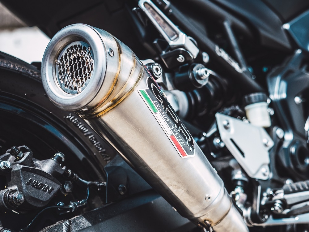 Exhaust compatible with Kawasaki Z 900 2017-2019, Powercone Evo, Homologated legal slip-on exhaust including removable db killer and link pipe 