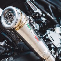 Exhaust compatible with Kawasaki Z 900 2017-2019, Powercone Evo, Homologated legal slip-on exhaust including removable db killer and link pipe 