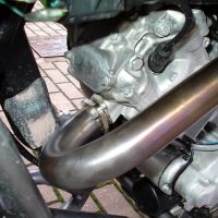 Exhaust system compatible with Kawasaki Kfx 700 2004-2011, Furore Nero, Homologated legal full system exhaust including dual silencers and removable db killers 