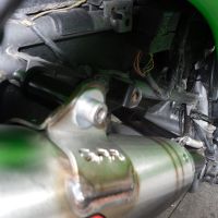 Exhaust system compatible with Kawasaki Kfx 700 2004-2011, Powercone Evo, Homologated legal full system exhaust including dual silencers and removable db killers 