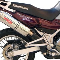 Scarico compatibile con Kawasaki Kle 500 1991-2007, Trioval, Scarico omologato, silenziatore con db killer estraibile e raccordo specifico