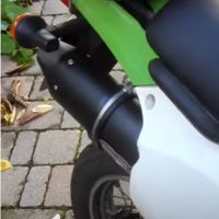 Scarico compatibile con Kawasaki Klr 650 1988-2005, Furore Nero, Scarico omologato, silenziatore con db killer estraibile e raccordo specifico