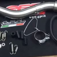 Exhaust system compatible with Kawasaki Klr 600 1985-2004, Satinox, Homologated legal slip-on exhaust including removable db killer and link pipe 