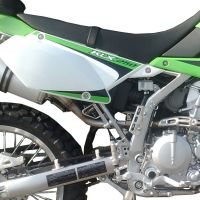 Exhaust system compatible with Kawasaki KLX 250 S 2009-2017, Satinox , Homologated legal full system exhaust, including removable db killer 